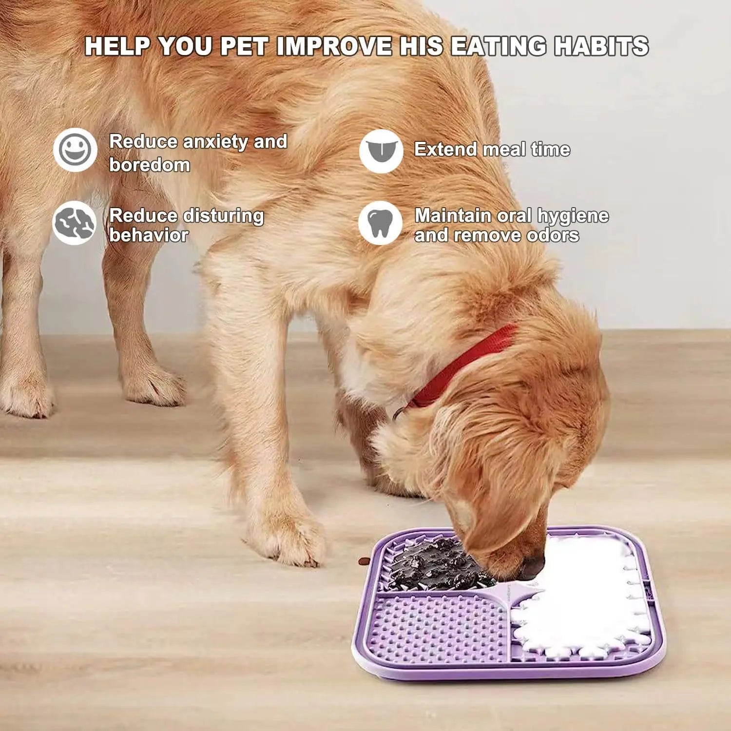 Pet Licking Mat Silicone Pet Food Suction Cup Licking Mat Slow Feeding Mat Anti-choking Slow Food Basin