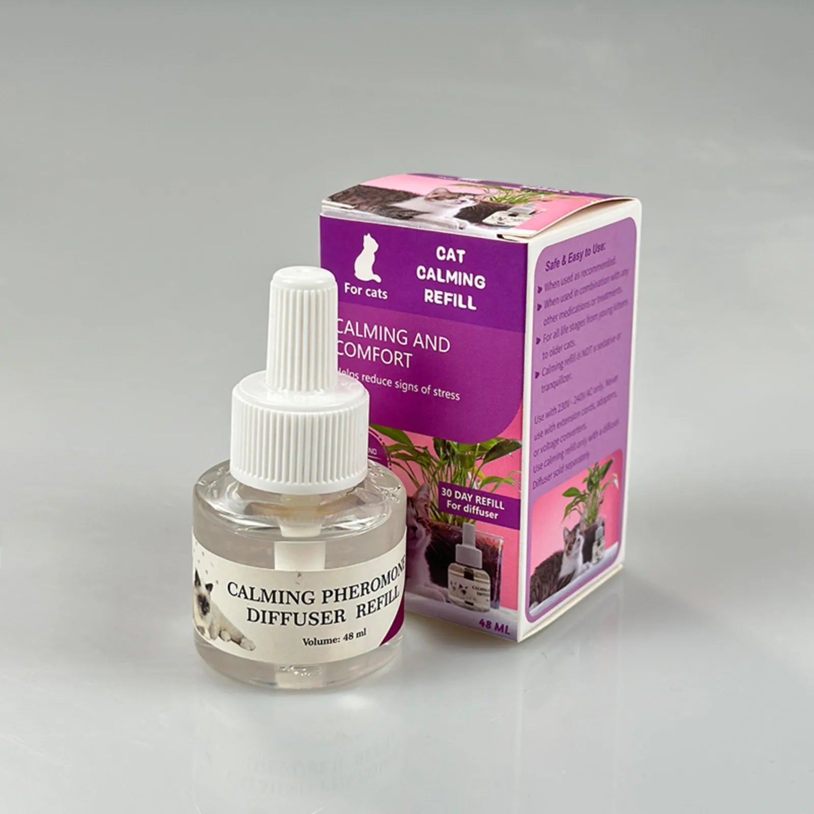 48ML Pheromone Diffuser For Cats Cat Pheromone Plug-In Relaxants Start Kit Refill Calming Spray For For Calm Relaxing Home cat