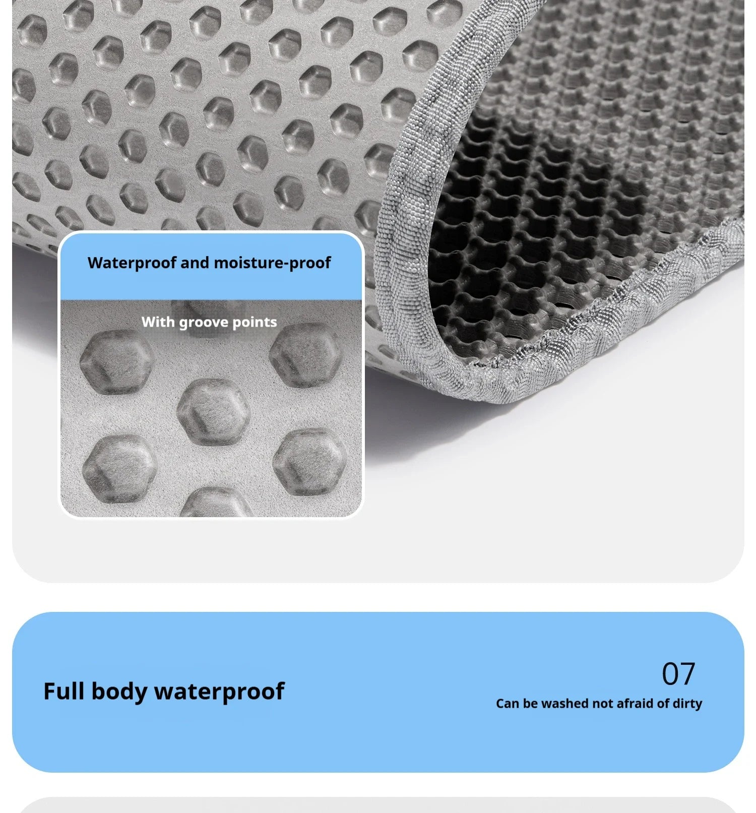 60CMX90CM Cat Litter Mat Waterproof Double Layer Pet Litter Box Mat Pet Toilet Cat Mat Nonslip Sand Cat Washable Pet Clean