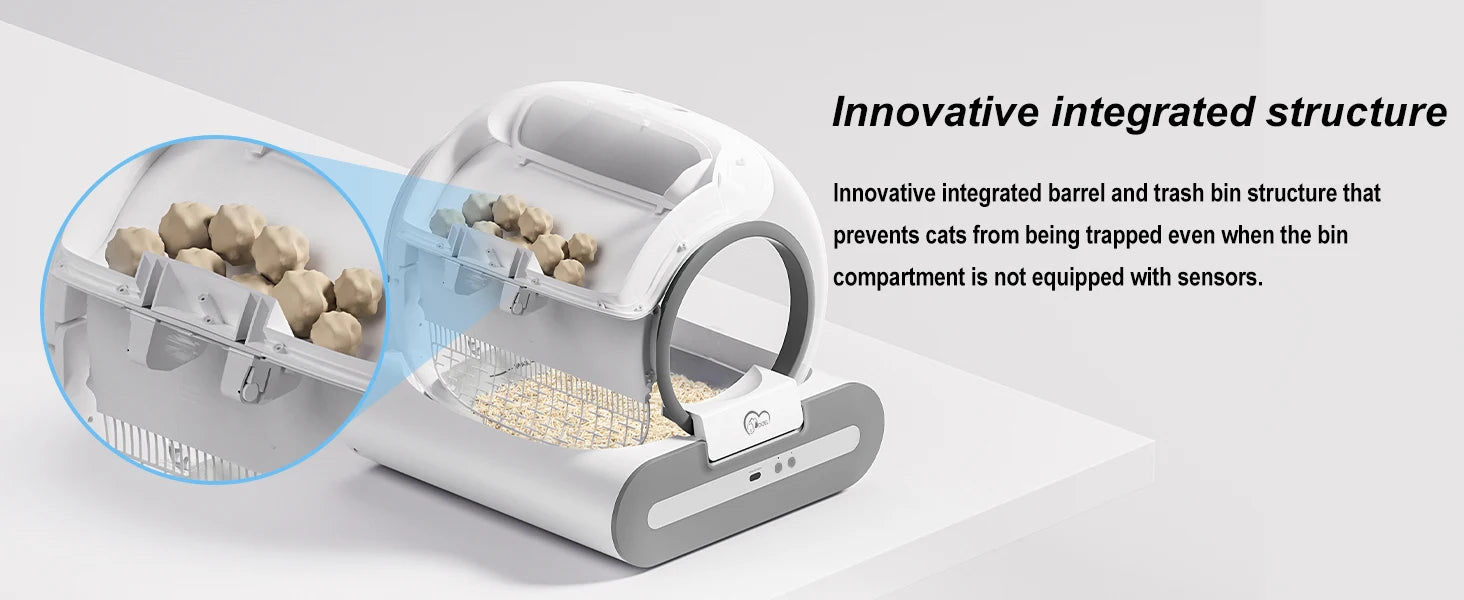 Automatic Cat Litter Box Self Cleaning with App Control & Cat Litter Mat Smart Cat Toilet for Multiple Large Cats