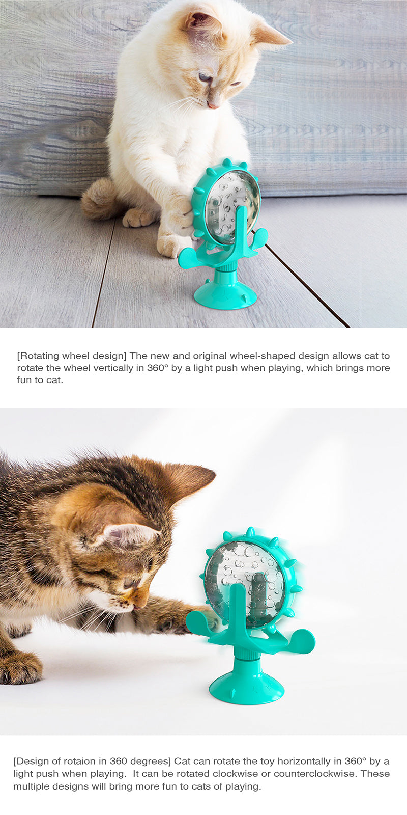 Interactive Treat Leaking Toy For Cat Small Dogs Slow Feeder Dispenser Puppy Funny Rotatable Wheel Improve IQ Kitten Accessories
