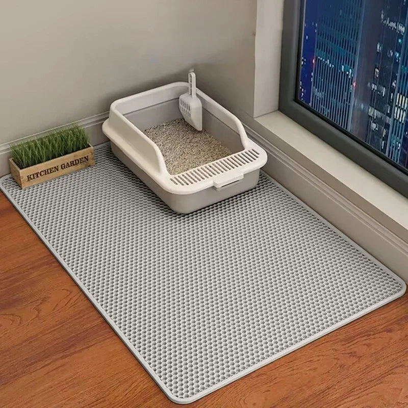 60CMX90CM Cat Litter Mat Waterproof Double Layer Pet Litter Box Mat Pet Toilet Cat Mat Nonslip Sand Cat Washable Pet Clean