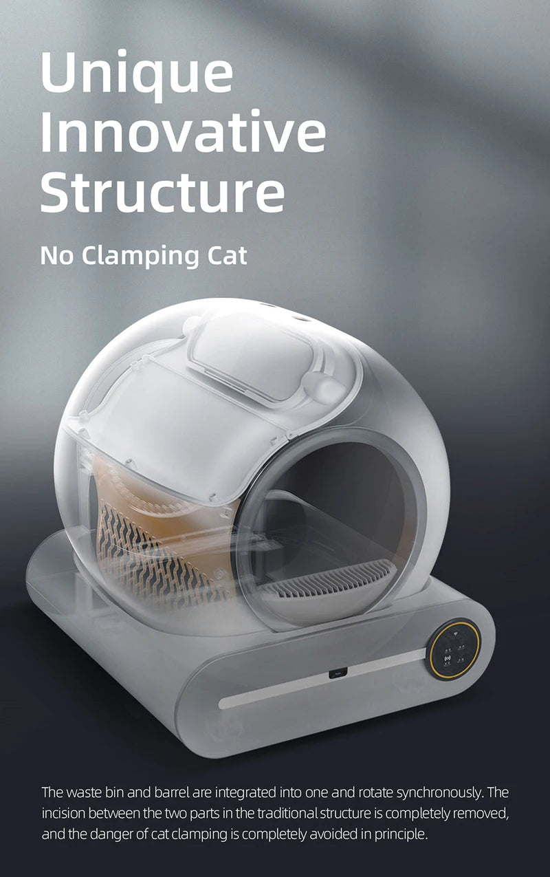 65L Automatic Smart Cat Litter Box Self Cleaning Fully Enclosed Large Cat Toilet Litter Tray