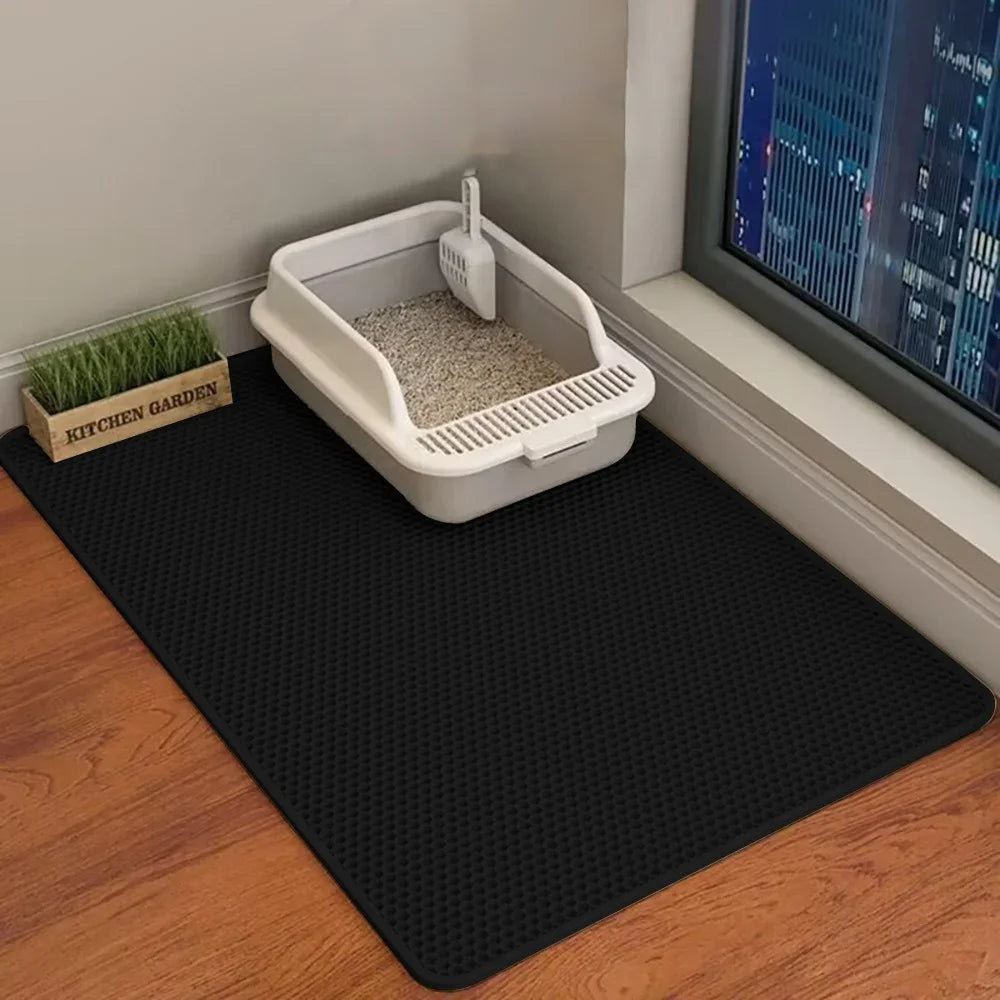 60CMX90CM Cat Litter Mat Waterproof Double Layer Pet Litter Box Mat Pet Toilet Cat Mat Nonslip Sand Cat Washable Pet Clean
