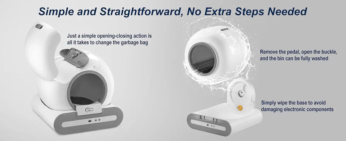 Automatic Cat Litter Box Self Cleaning with App Control & Cat Litter Mat Smart Cat Toilet for Multiple Large Cats