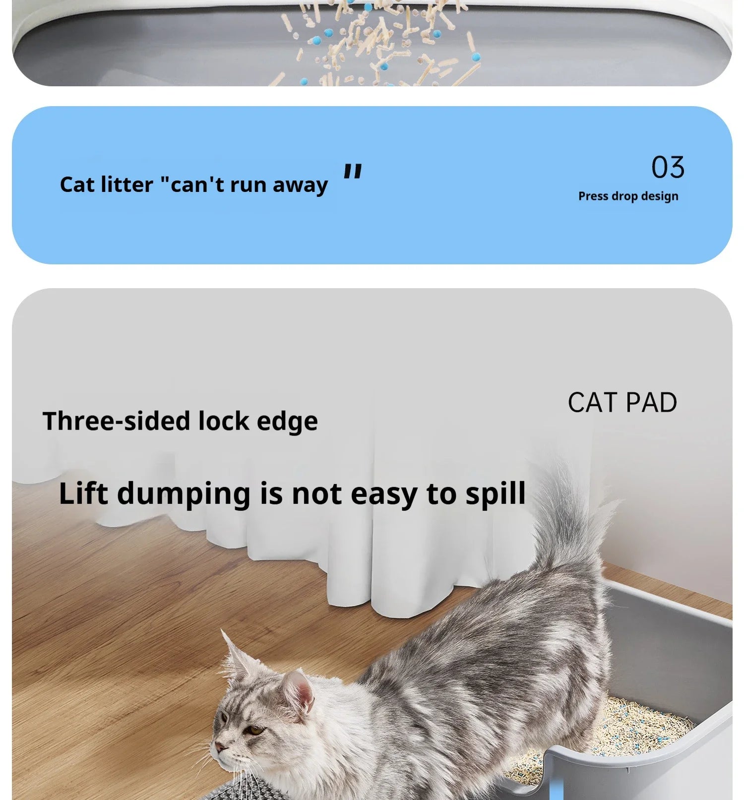 60CMX90CM Cat Litter Mat Waterproof Double Layer Pet Litter Box Mat Pet Toilet Cat Mat Nonslip Sand Cat Washable Pet Clean