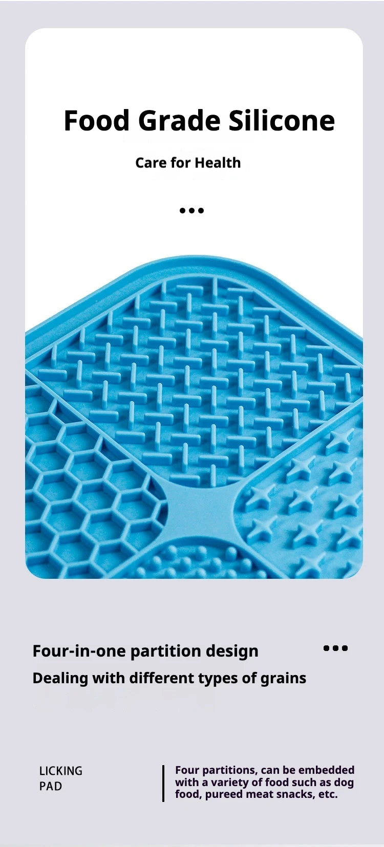 Pet Licking Mat Silicone Pet Food Suction Cup Licking Mat Slow Feeding Mat Anti-choking Slow Food Basin