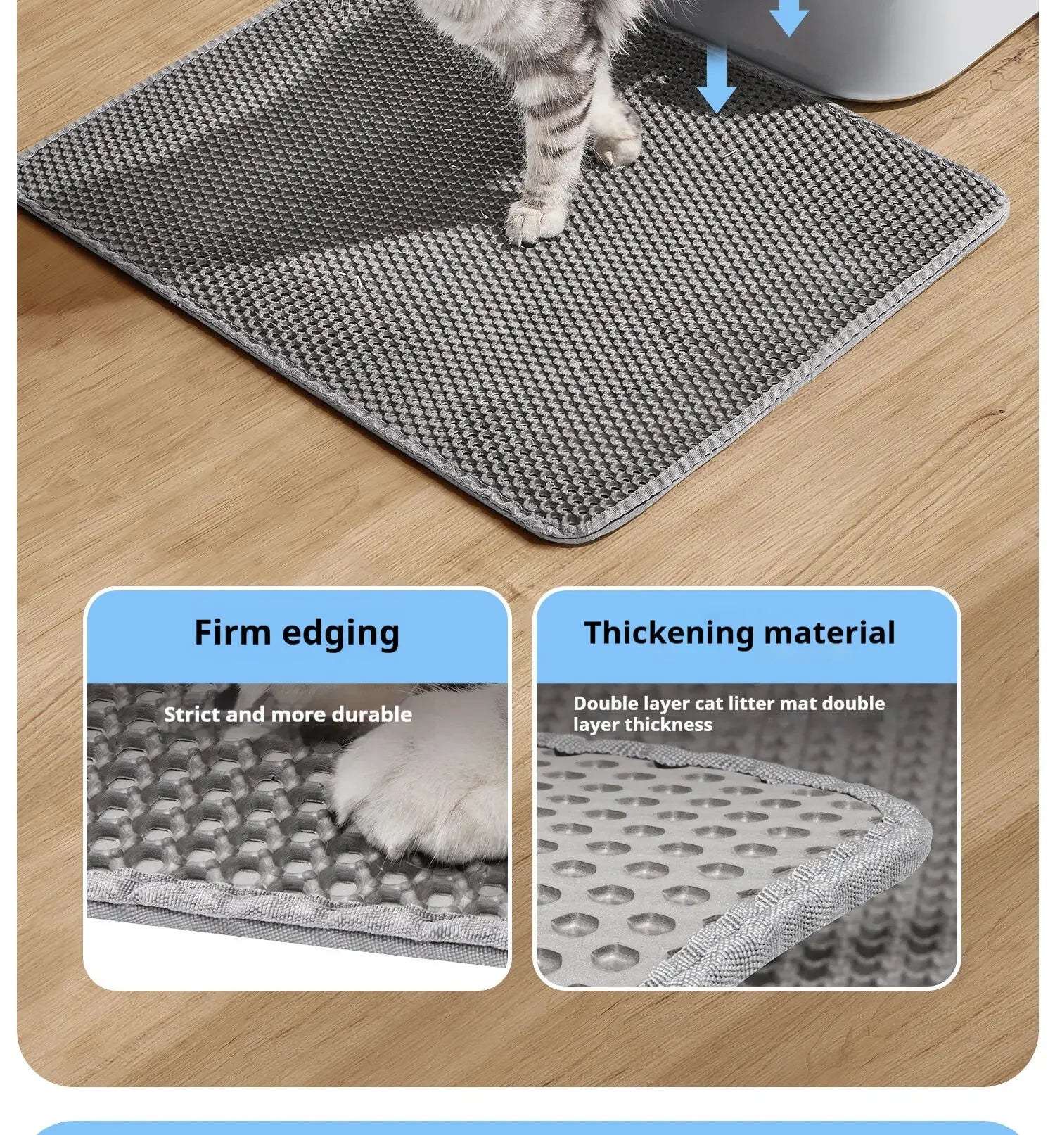 60CMX90CM Cat Litter Mat Waterproof Double Layer Pet Litter Box Mat Pet Toilet Cat Mat Nonslip Sand Cat Washable Pet Clean