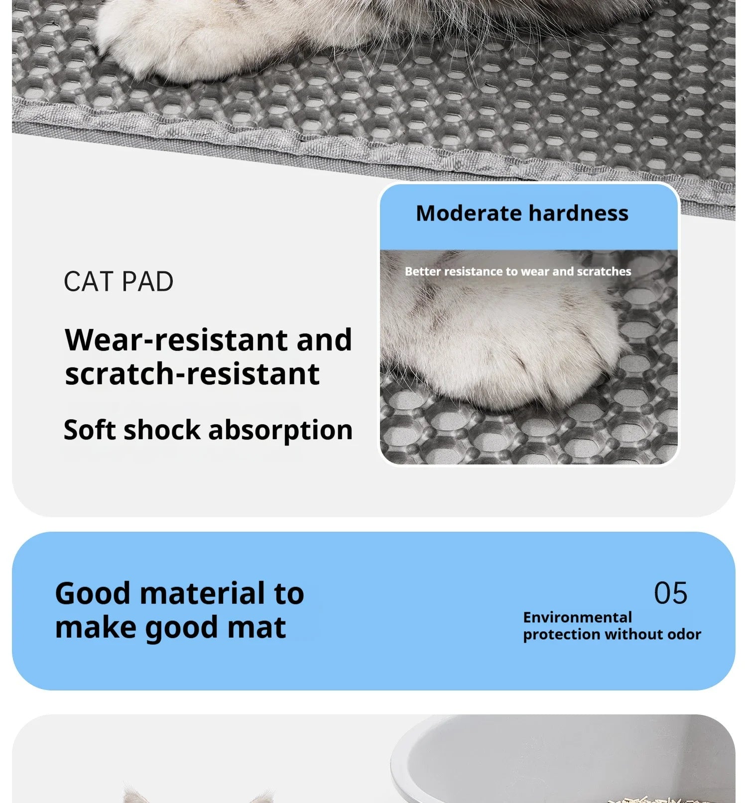 60CMX90CM Cat Litter Mat Waterproof Double Layer Pet Litter Box Mat Pet Toilet Cat Mat Nonslip Sand Cat Washable Pet Clean