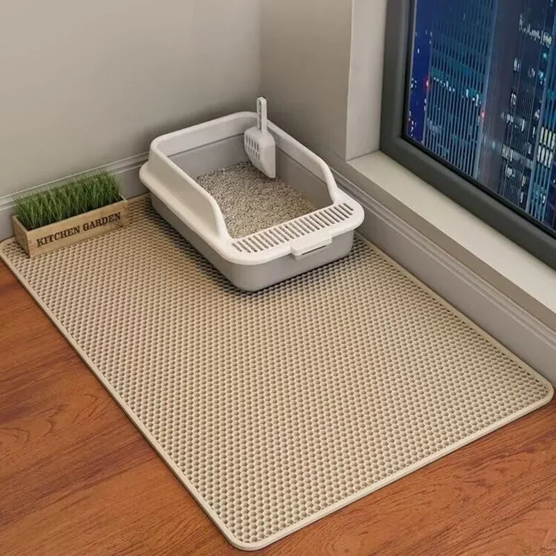 60CMX90CM Cat Litter Mat Waterproof Double Layer Pet Litter Box Mat Pet Toilet Cat Mat Nonslip Sand Cat Washable Pet Clean
