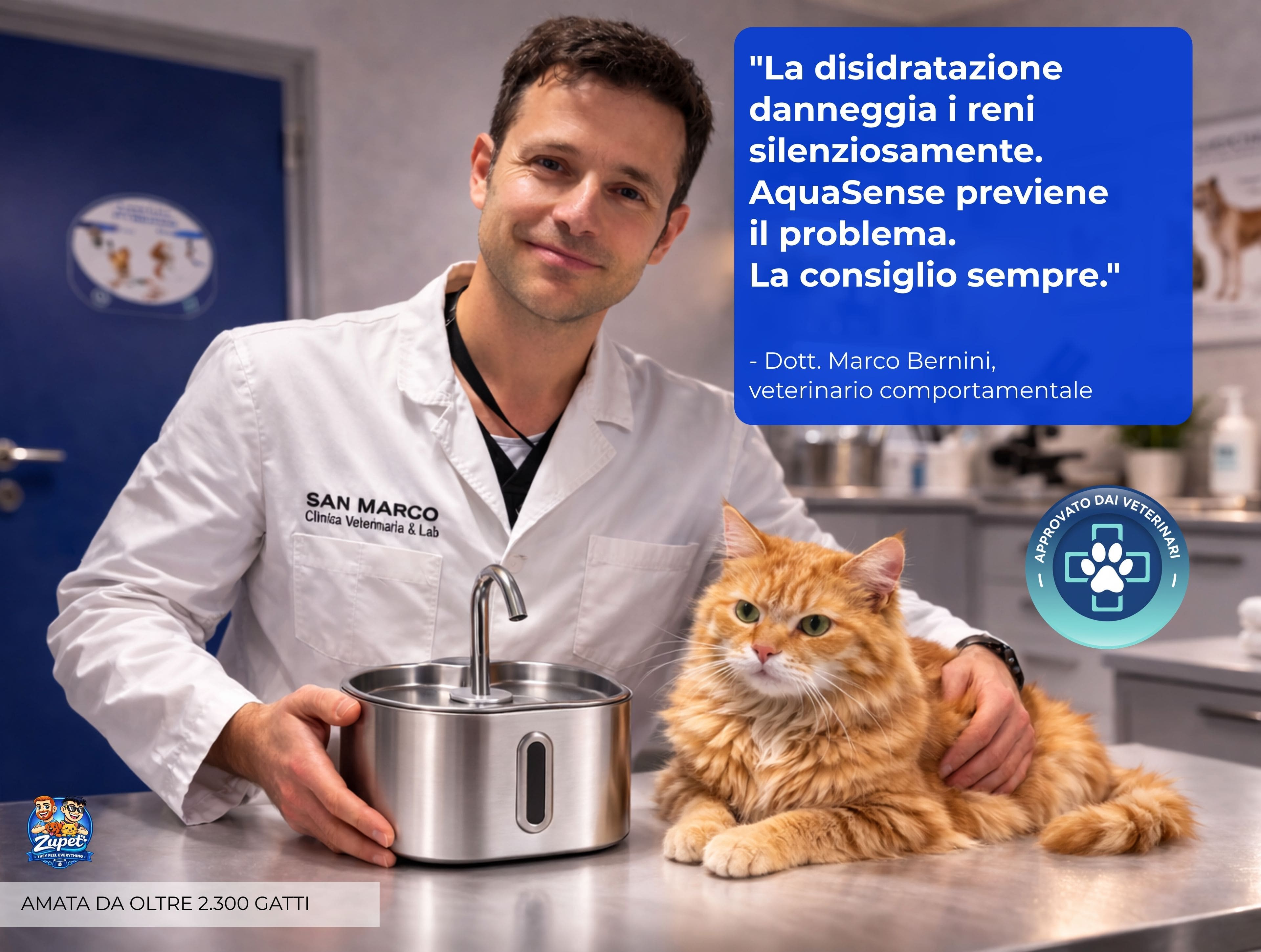 AquaSense™ - Sistema Biomimetico d'Idratazione per Gatti